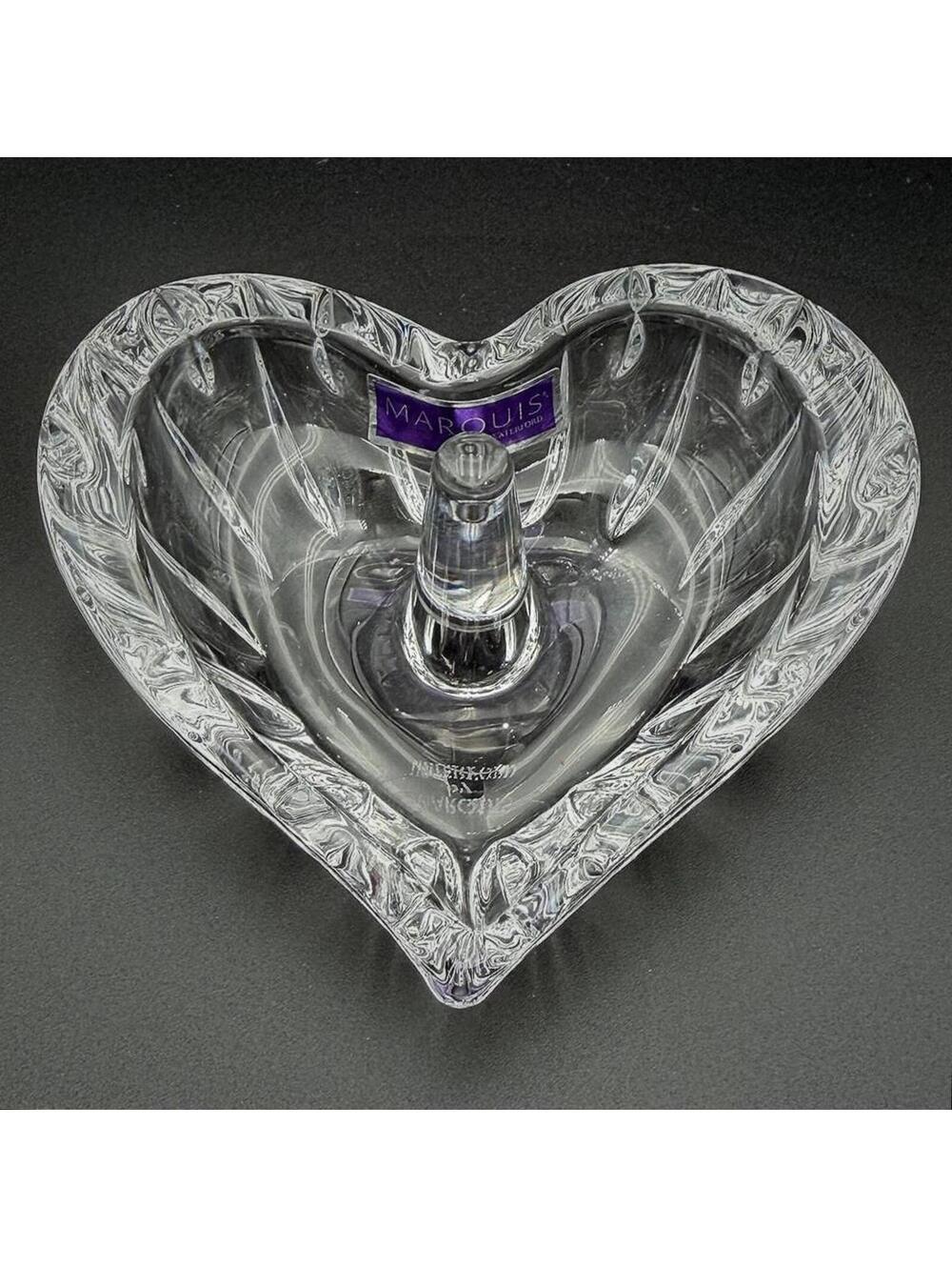 Marquis by Waterford Crystal Heart Ring Holder Trinket Dish Jewelry Stand - 108